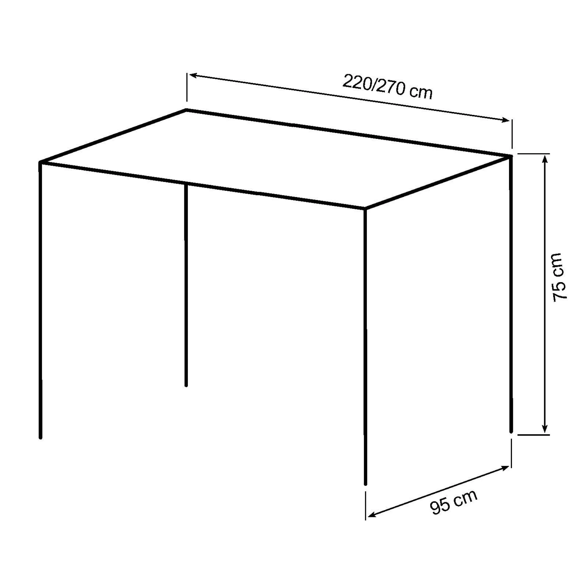 Calvia 270x95x75cm eg smoked/smoked
