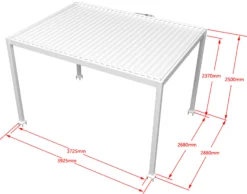 Essence elektrisk LED pergola med lameltag 400x300cm hvid