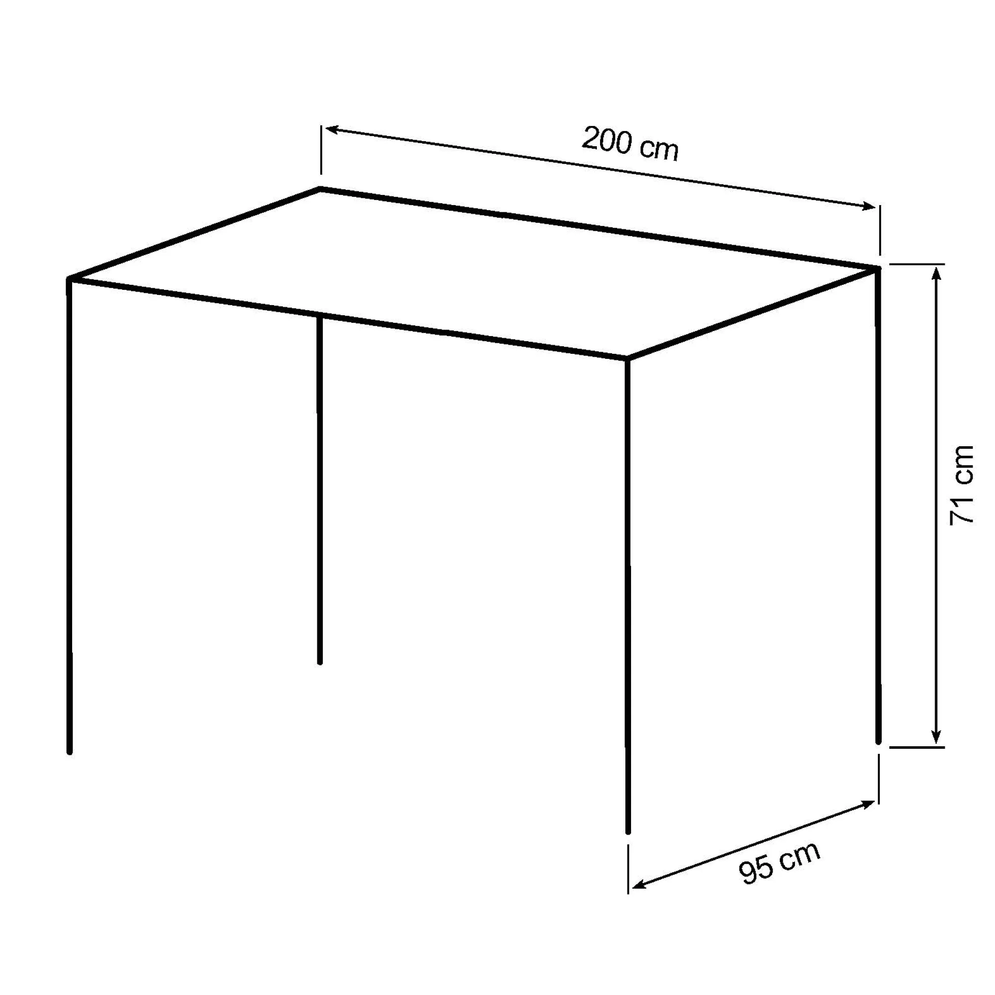 Firenze med krydsben og 1 planke 200x95x71cm eg natur/sort