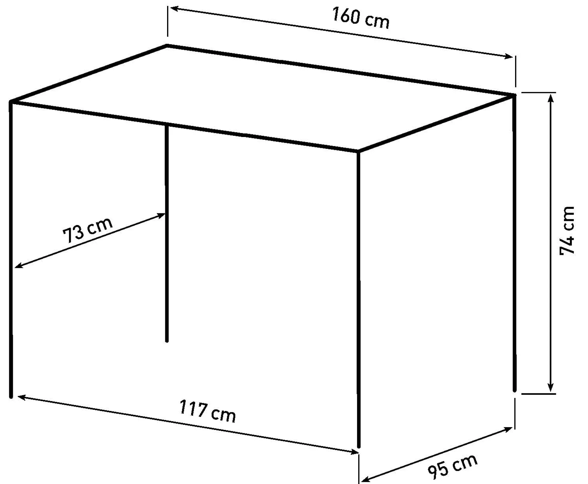 Firenze med skråben 160x95x74cm eg natur/sort