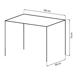 Firenze med skråben 160x95x74cm eg natur/sort