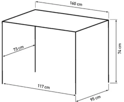 Firenze med skråben 160x95x74cm eg smoked/sort
