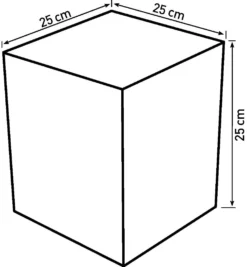 Kurv firkantet 25x25x25cm