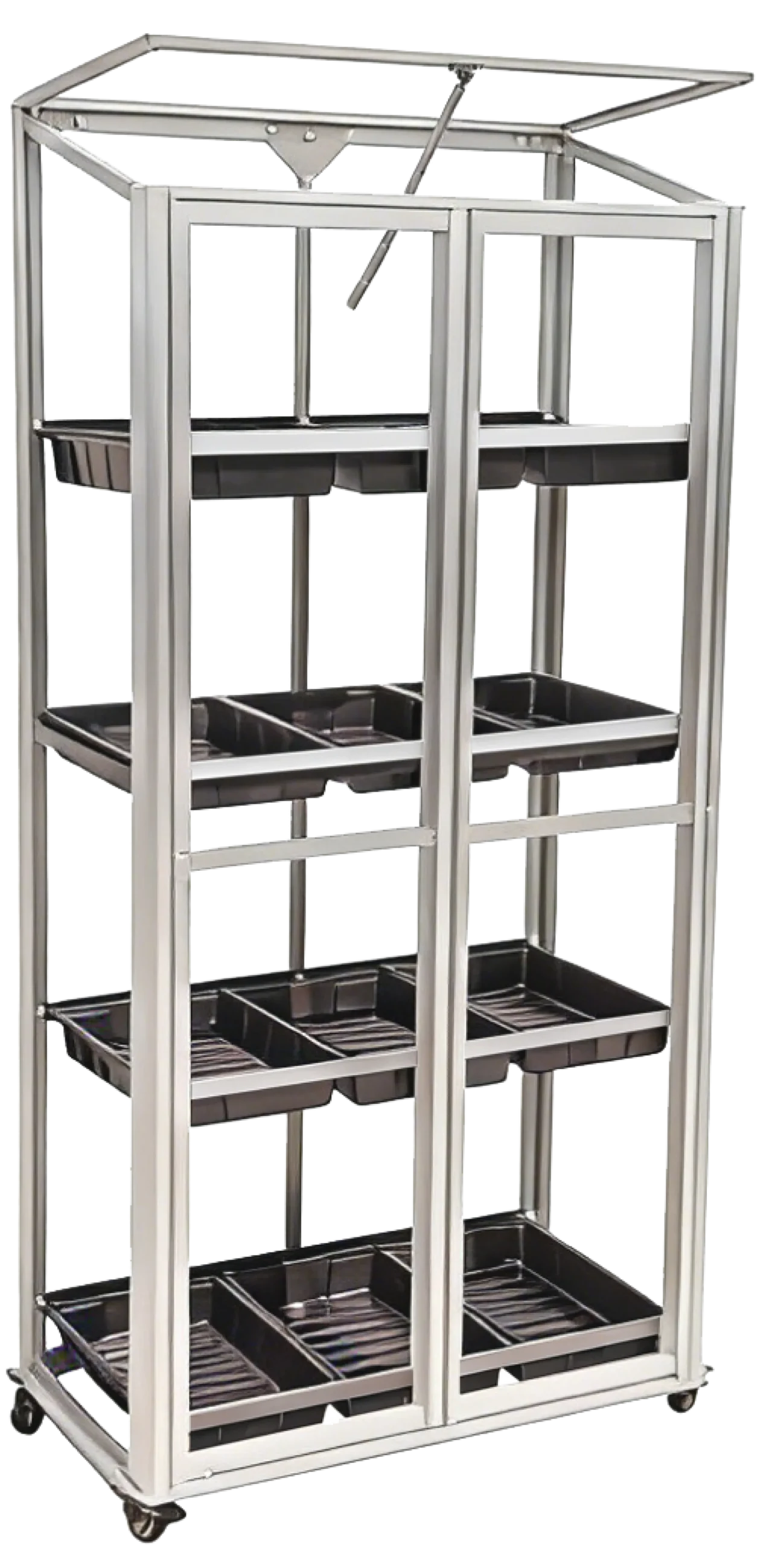 Minidrivhus poly sølv 77,6x41,5x151,1cm