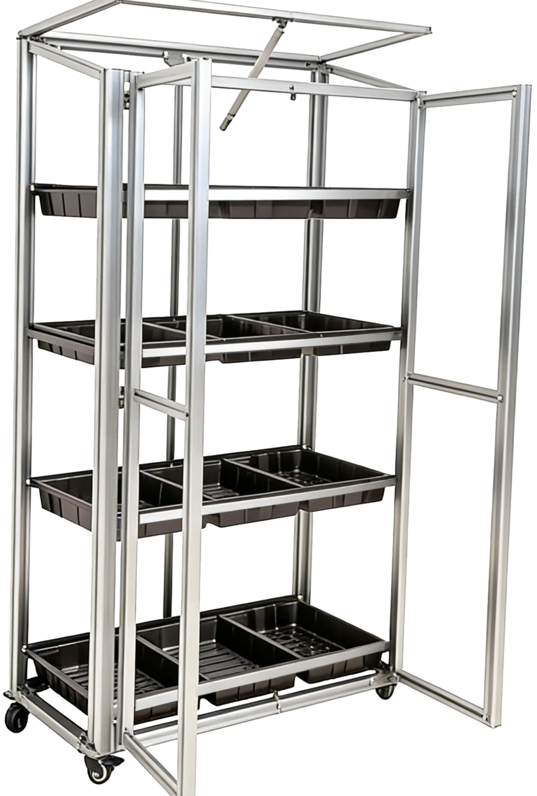 Minidrivhus poly sølv 77,6x41,5x151,1cm