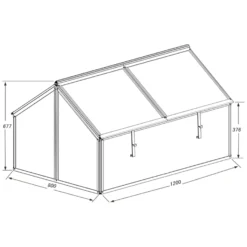 Minidrivhus sort 120x80x67cm