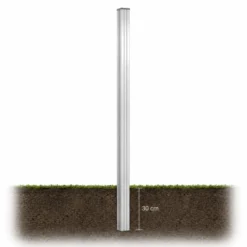 Nedgravningsstolpe 1 stk sølv 120cm komposithegn