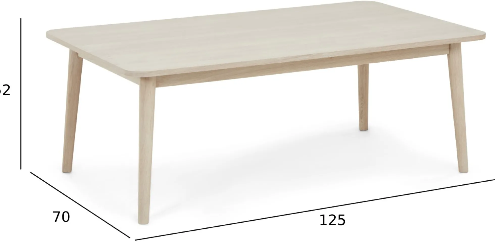 Nyborg eg hvidolieret 125x70cm