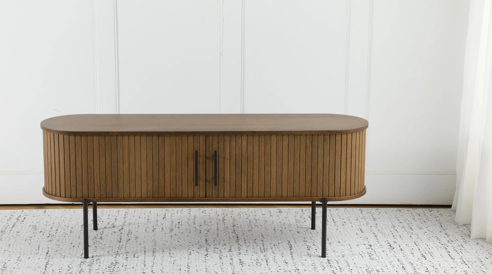 Palma jalousiskab 138x40x53,5cm eg smoked/sort