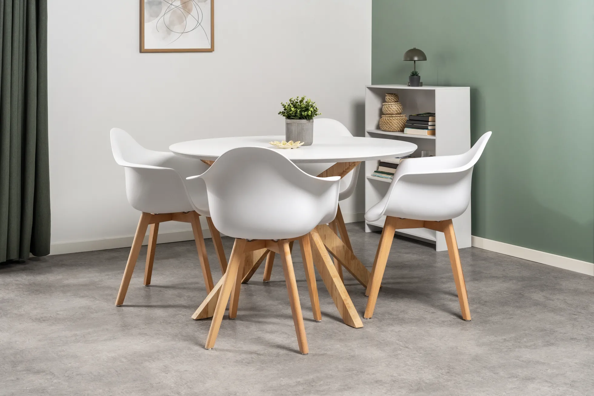 Palmi 120x120x75cm eg hvid/natur
