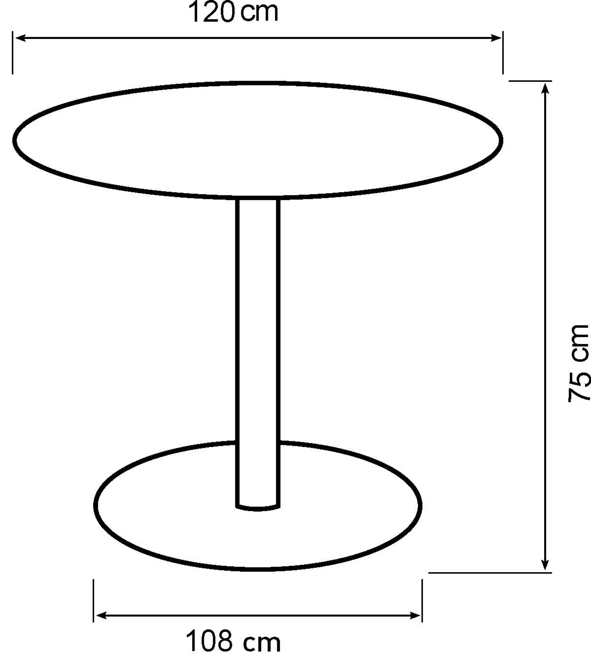 Palmi 120x120x75cm eg sort/sort