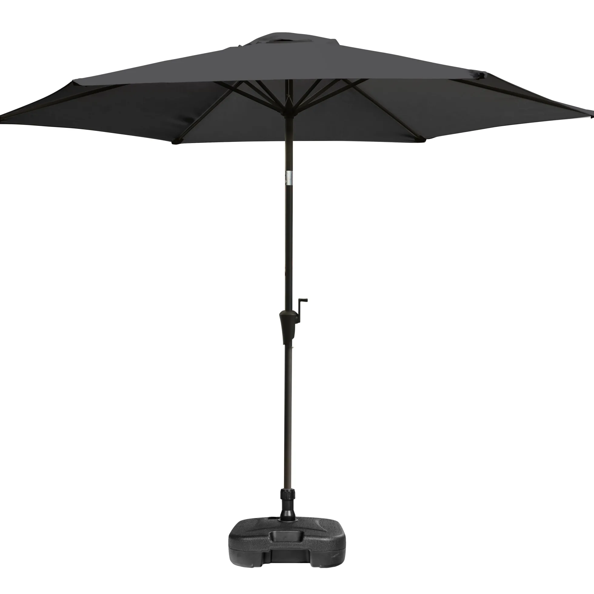 Parasol med vip mørkegrå 3m med parasolfod ø38 22L