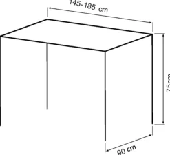 Pisa 185x90x75cm eg smoked/sort