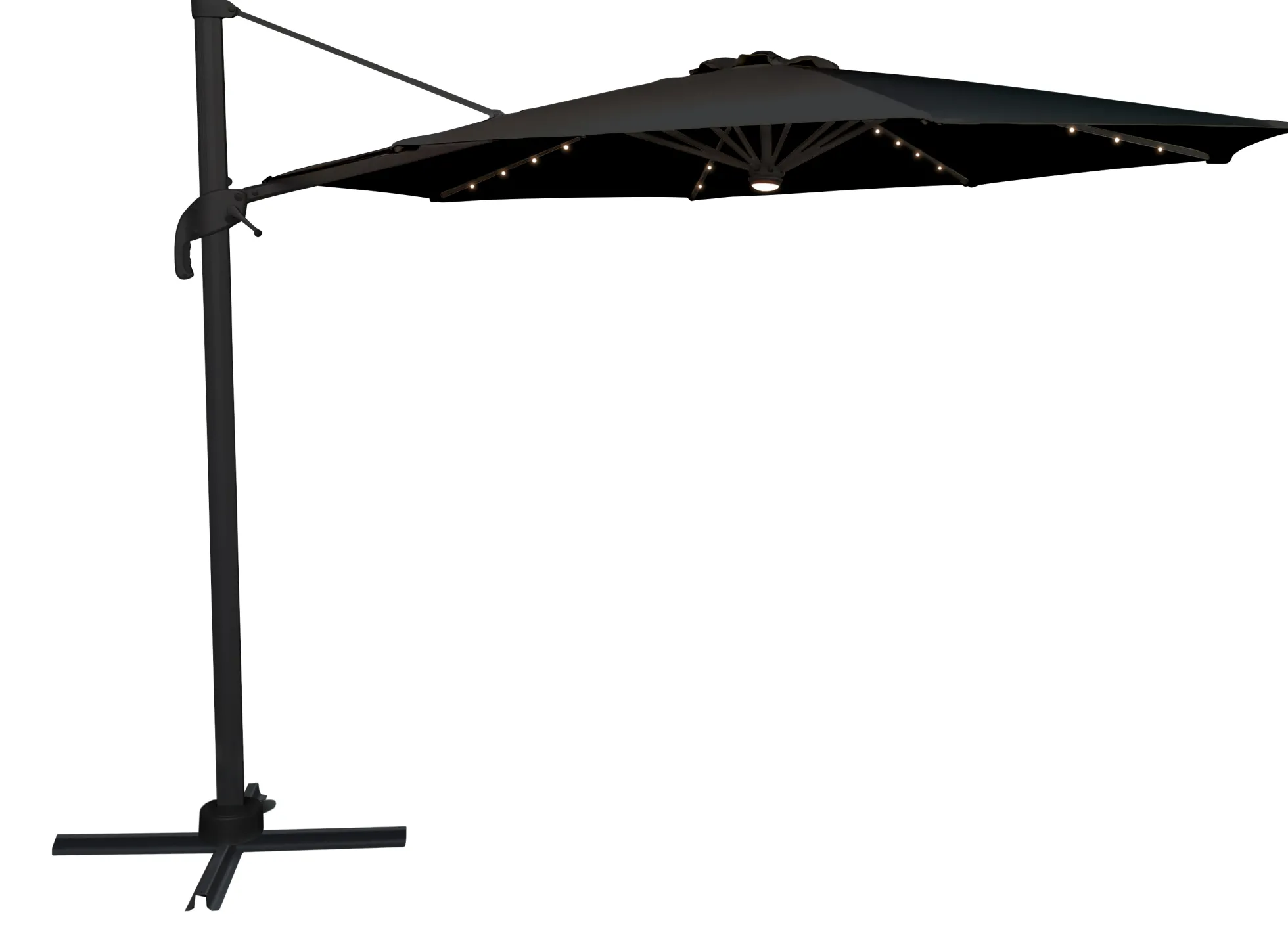 Roma parasol 360-rotation LED sort 3m
