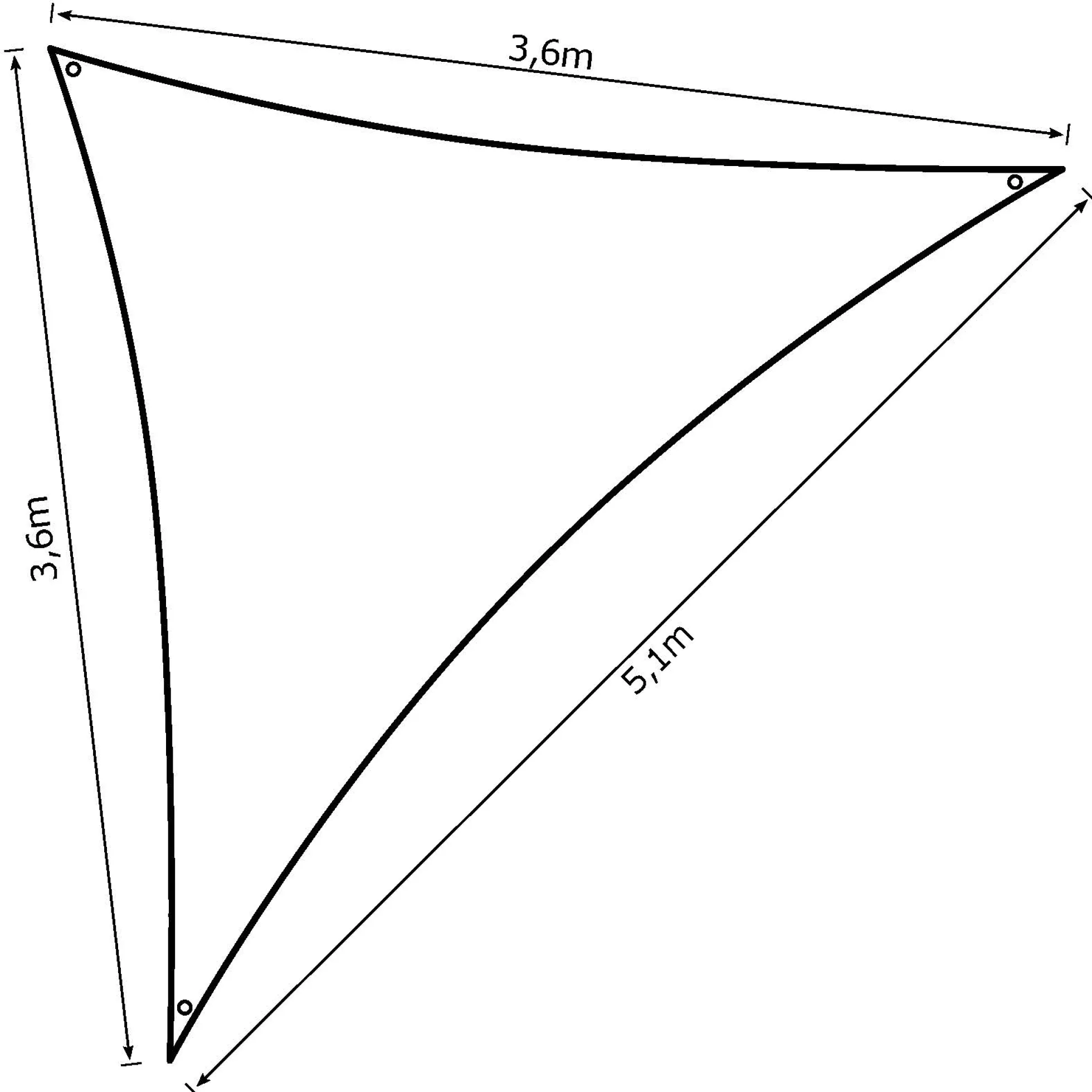 Solsejl antracitgrå LUX 3,6x3,6x5,1m