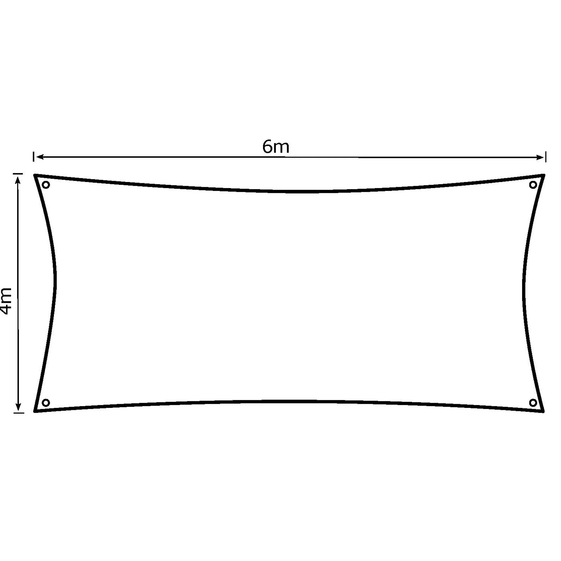 Solsejl creme LUX 4x6m