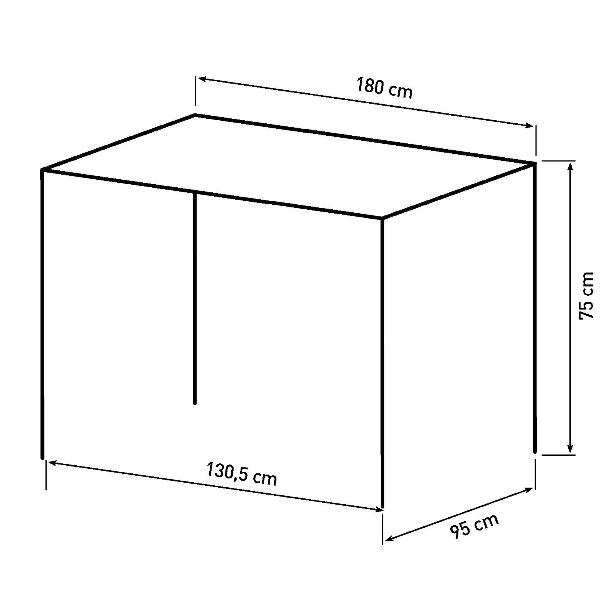 Terni 180x95x75cm eg smoked/smoked