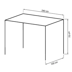 Terni 240x100x75cm eg smoked/smoked
