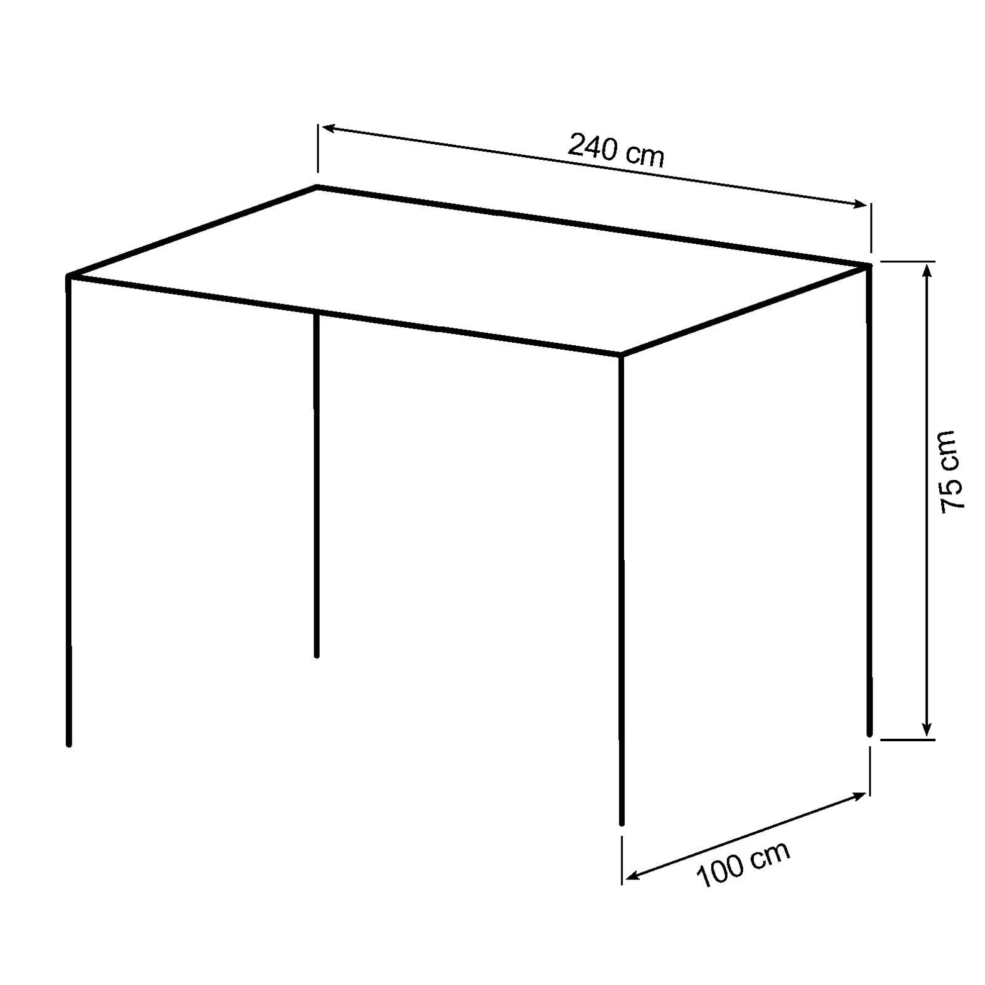 Terni 240x100x75cm eg smoked/smoked