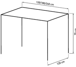 Torino 240x120x75cm eg mørkebrun/mørkebrun