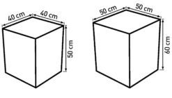 Vasketøjskurvesæt firkantet kubu rattan natur