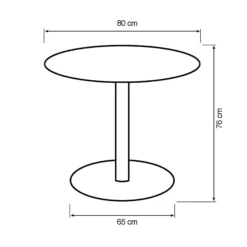 Verona 80x80x76cm hvid/hvid