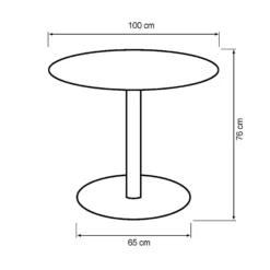 Verona 100x100x76cm sort/sort
